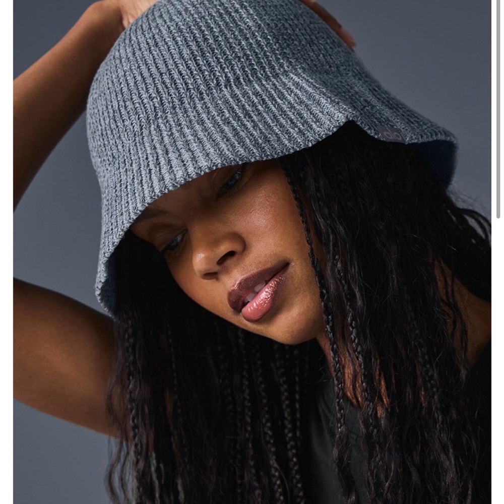 Denim Knit Crochet Alo Bucket Hat